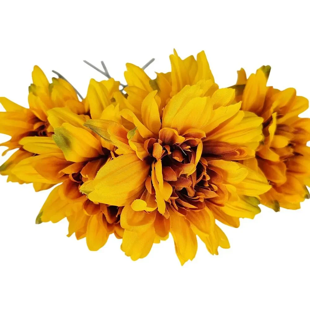 Artificial Silk Flowers Fall Orange Yellow 21 Stems Autumn Floral Craft Decor
